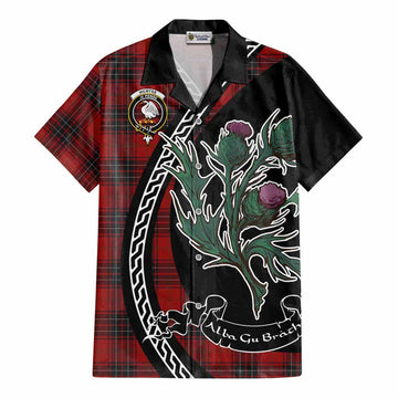 Wemyss Family Crest Tartan Cotton Hawaiian Shirt Alba Thistle Inspired - Tartan Vibes Clothing