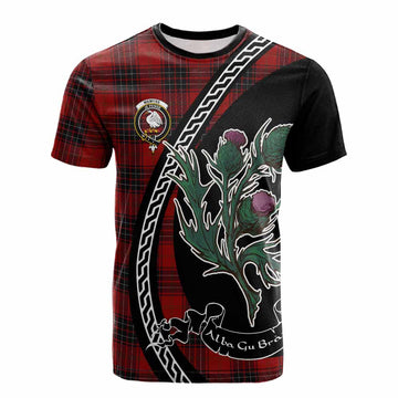 Wemyss Family Crest Tartan Cotton T-shirt Alba Thistle Inspired