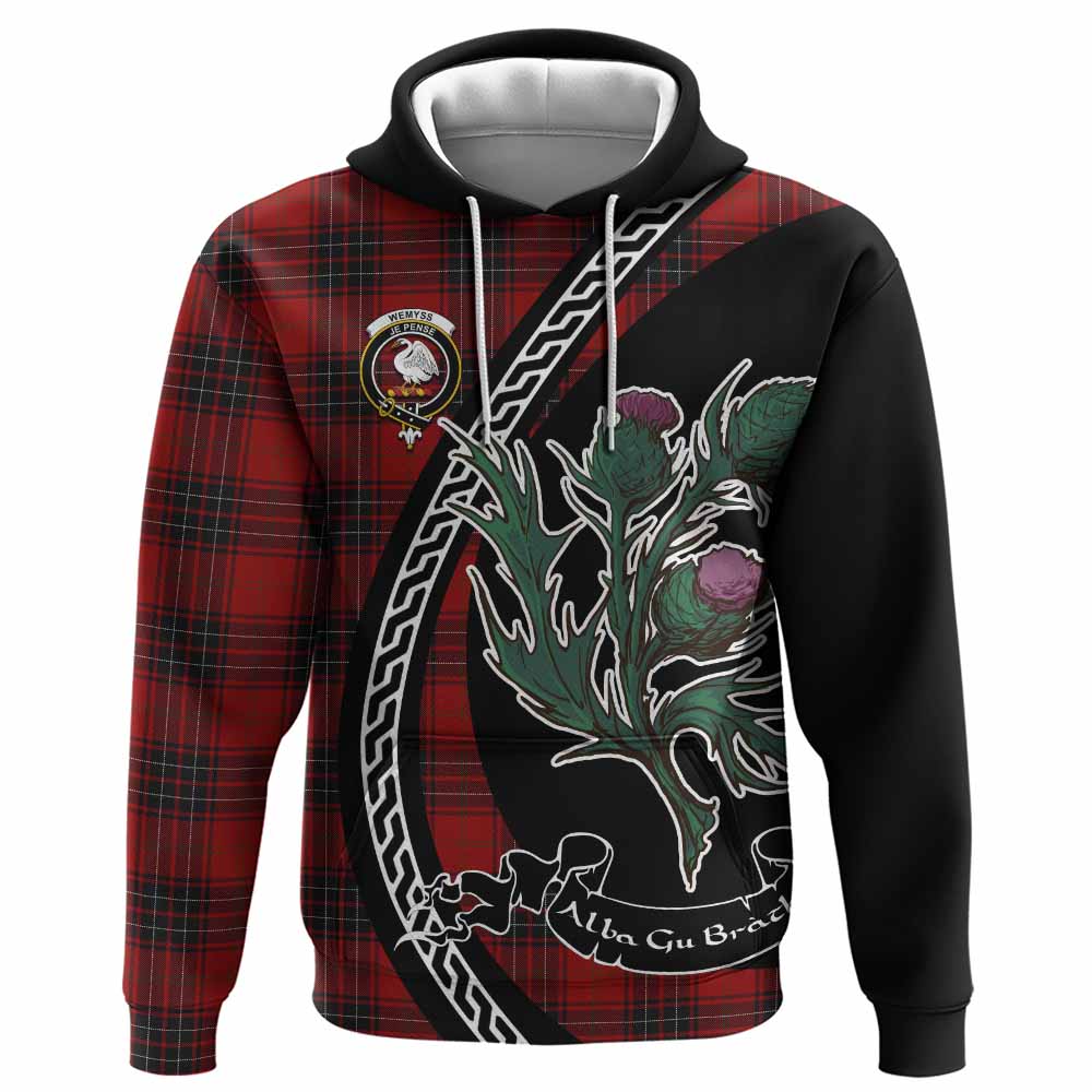Wemyss Family Crest Tartan Hoodie Alba Thistle Inspired - Tartan Vibes Clothing
