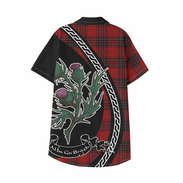Wemyss Family Crest Tartan Kid Hawaiian Shirt Alba Thistle Inspired - Tartan Vibes Clothing