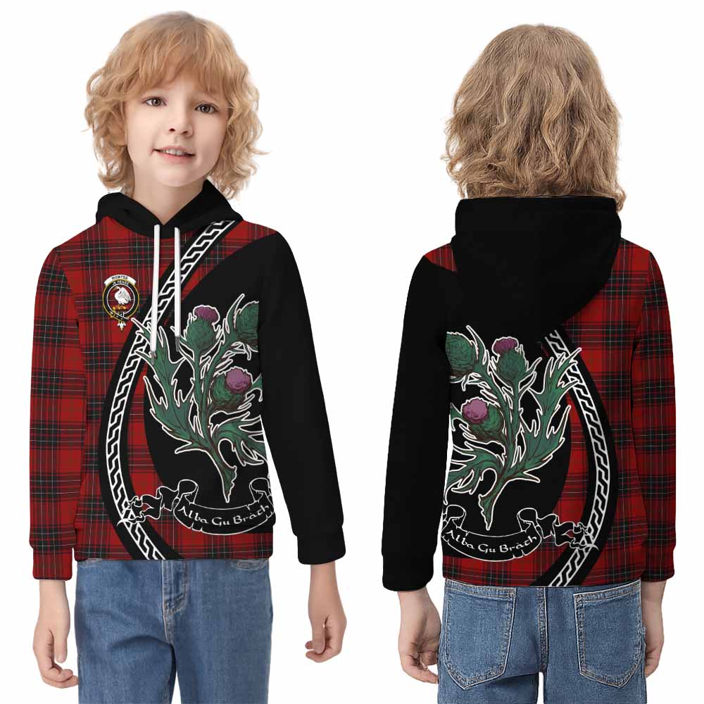 Wemyss Family Crest Tartan Kid Hoodie Alba Thistle Inspired - Tartan Vibes Clothing