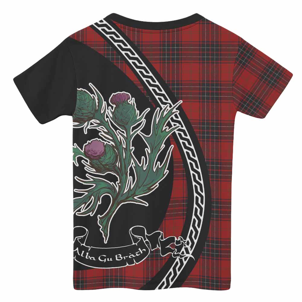 Wemyss Family Crest Tartan Kid T-shirt Alba Thistle Inspired - Tartan Vibes Clothing