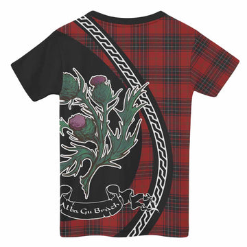 Wemyss Family Crest Tartan Kid T-shirt Alba Thistle Inspired