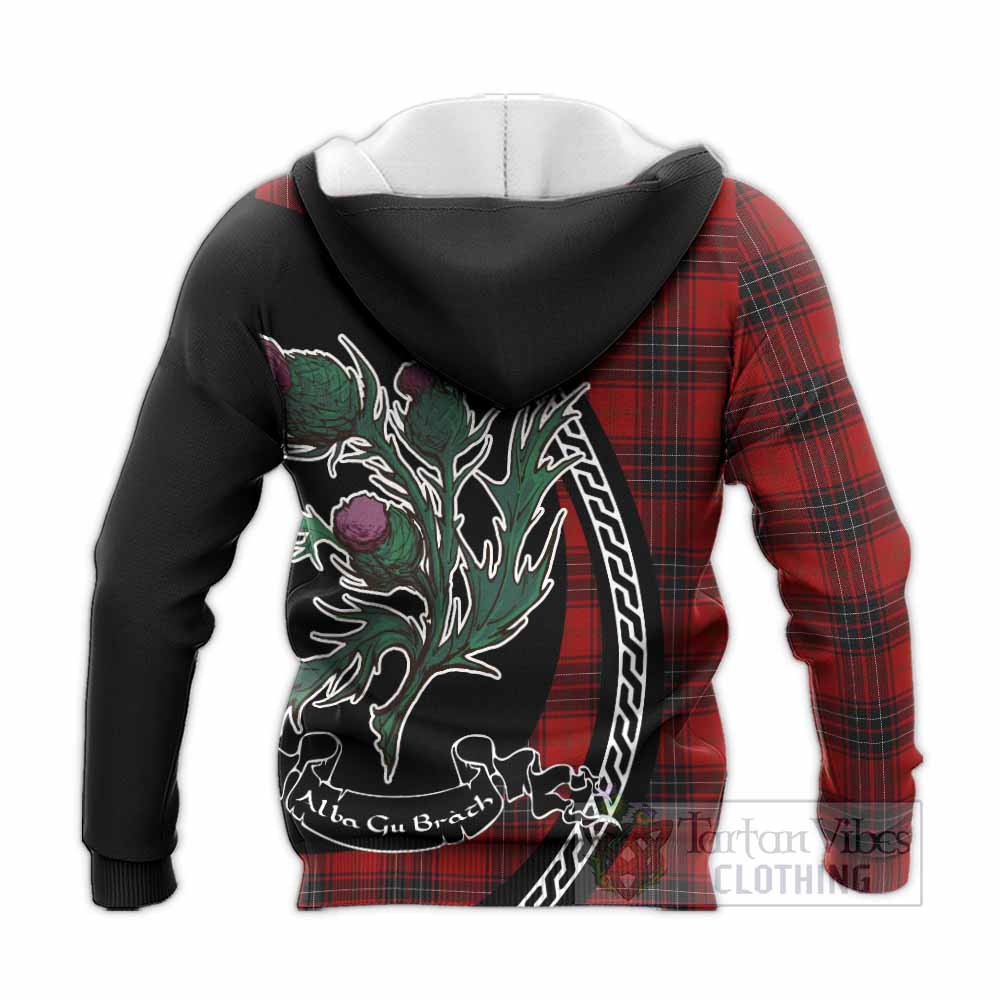 Wemyss Family Crest Tartan Knitted Hoodie Alba Thistle Inspired - Tartan Vibes Clothing