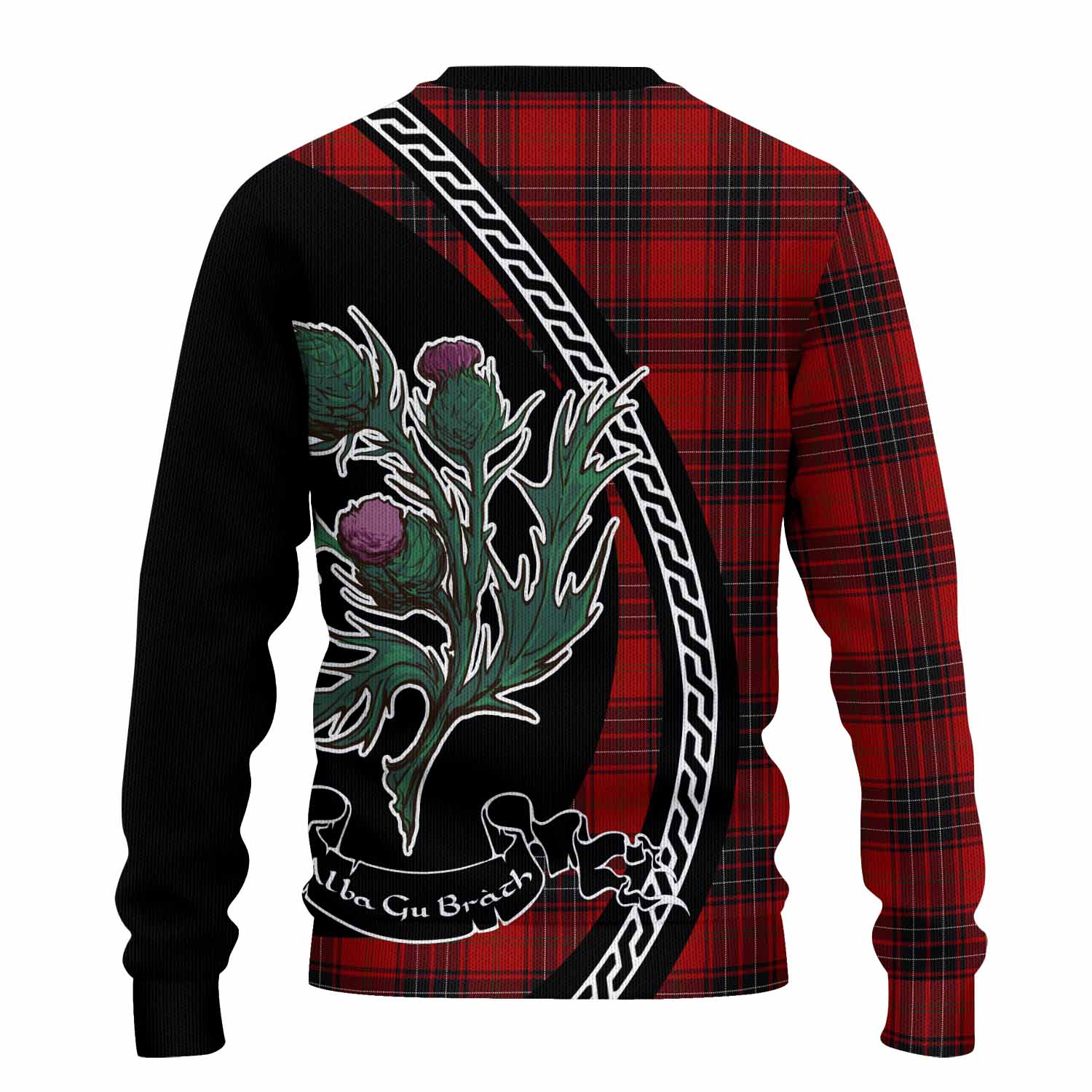 Wemyss Family Crest Tartan Knitted Sweater Alba Thistle Inspired - Tartan Vibes Clothing