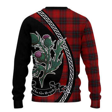 Wemyss Family Crest Tartan Knitted Sweater Alba Thistle Inspired
