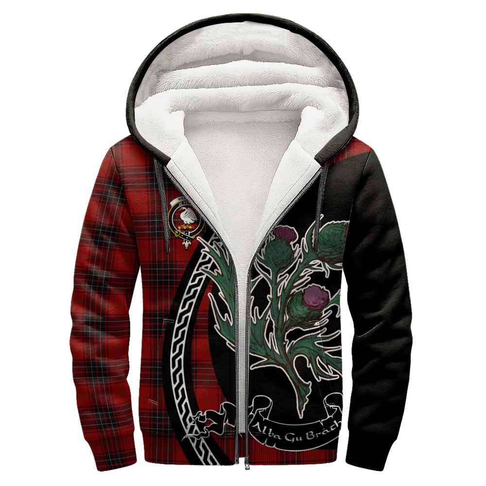 Wemyss Family Crest Tartan Sherpa Hoodie Alba Thistle Inspired - Tartan Vibes Clothing