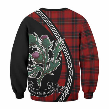 Wemyss Family Crest Tartan Sweatshirt Alba Thistle Inspired