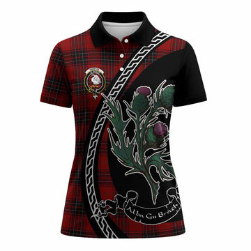 Wemyss Family Crest Tartan Women Polo Shirt Alba Thistle Inspired - Tartan Vibes Clothing