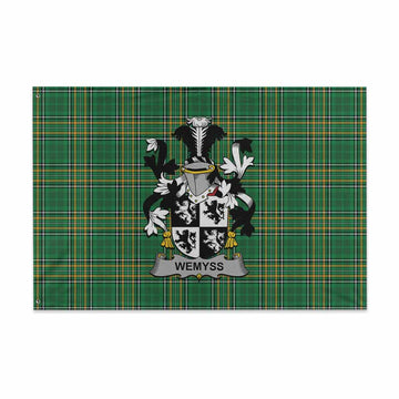 Tartan Vibes Clothing Wemyss Irish Clan Tartan House Flag with Coat of Arms