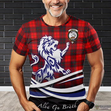 Wemyss Modern Tartan T-Shirt with Alba Gu Brath Regal Lion Emblem