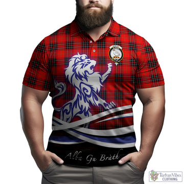 Wemyss Modern Tartan Polo Shirt with Alba Gu Brath Regal Lion Emblem