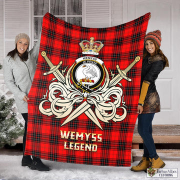 Wemyss Modern Tartan Blanket with Clan Crest and the Golden Sword of Courageous Legacy