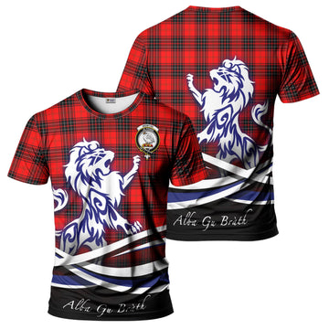 Wemyss Modern Tartan T-Shirt with Alba Gu Brath Regal Lion Emblem