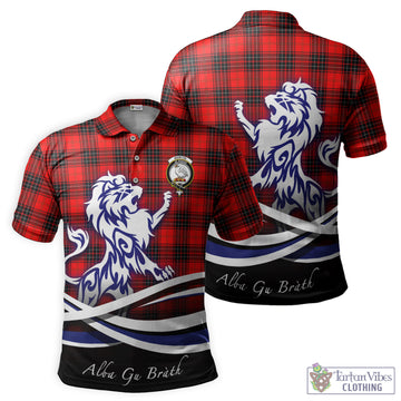 Wemyss Modern Tartan Polo Shirt with Alba Gu Brath Regal Lion Emblem