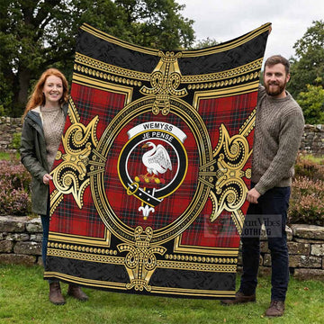 Wemyss Scottish Tartan Crest Blanket Royal Stylized
