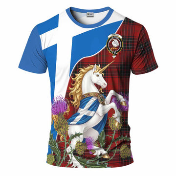 Wemyss Scottish Tartan Crest Unicorn Heritage T-Shirt Kid's Shirt - Tartan Vibes Clothing