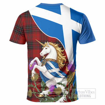 Wemyss Scottish Tartan Crest Unicorn Heritage T-Shirt - Tartan Vibes Clothing