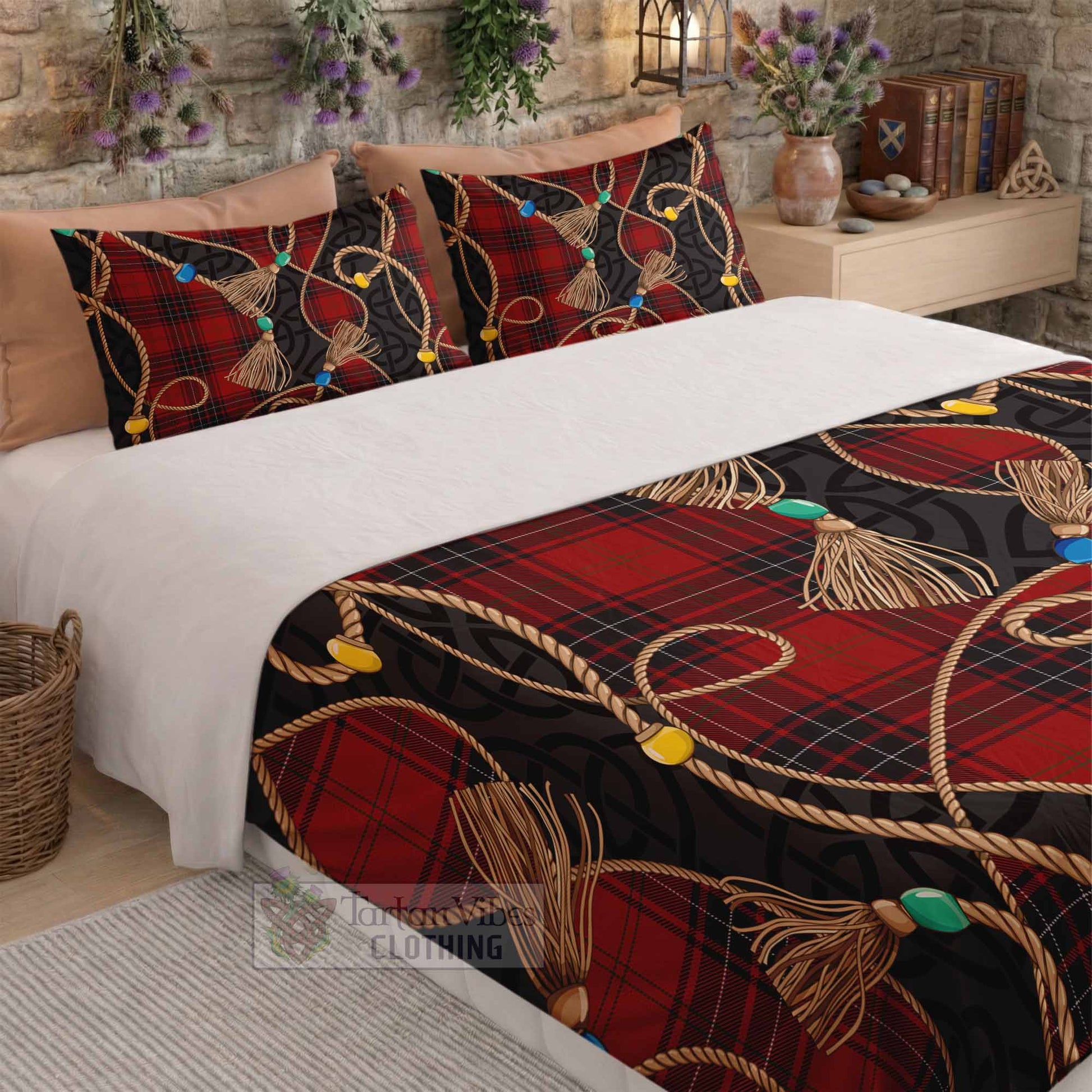 Wemyss Scottish Tartan Twisted Ropes Stylized Bedding Set - Tartan Vibes Clothing