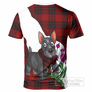 Wemyss Scottish Terrier Tartan Crest T-Shirt Thistle Heritage Art