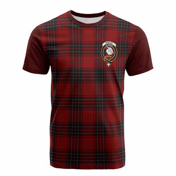 Wemyss Tartan Accent Cotton T-shirt with Family Crest