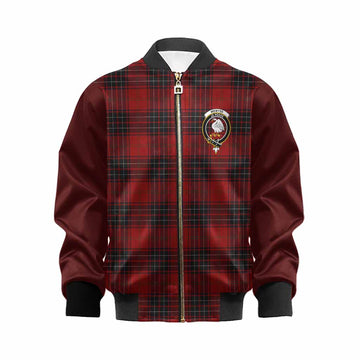 Wemyss Tartan Accent Kid Bomber Jacket with Family Crest