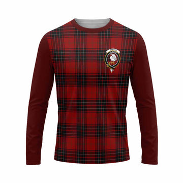 Wemyss Tartan Accent Long Sleeve T-Shirt with Family Crest