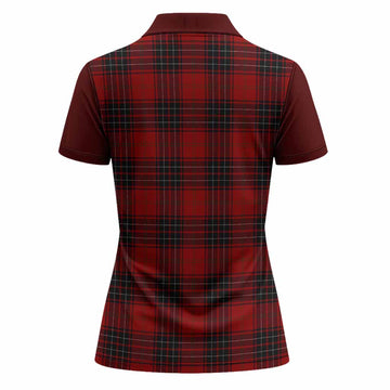 Wemyss Tartan Accent Women Polo Shirt with Family Crest