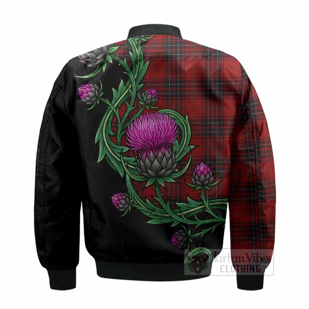 Wemyss Tartan Bomber Jacket Resilient Scottish Thistle - Tartan Vibes Clothing