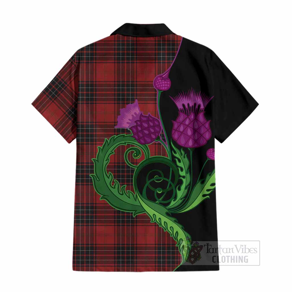 Wemyss Tartan Cotton Hawaiian Shirt Traditional Scottish Thistle