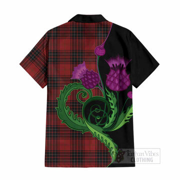 Wemyss Tartan Cotton Hawaiian Shirt Traditional Scottish Thistle