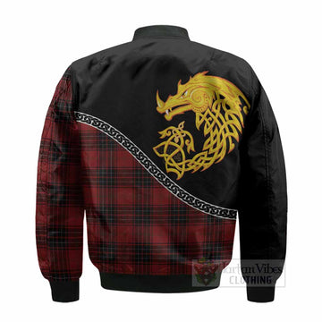 Wemyss Tartan Crest Bomber Jacket Legendary Dragon Knot Half Style