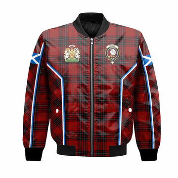 Wemyss Tartan Crest Bomber Jacket Scotland Coat of Arm Flag Style