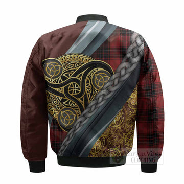Wemyss Tartan Crest Bomber Jacket Scottish Triskele Celtic