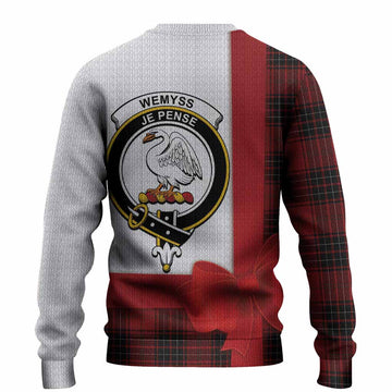 Wemyss Tartan Crest Christmas Christmas Ugly Sweater Highland Cow Bagpipes Coquette Bow Style
