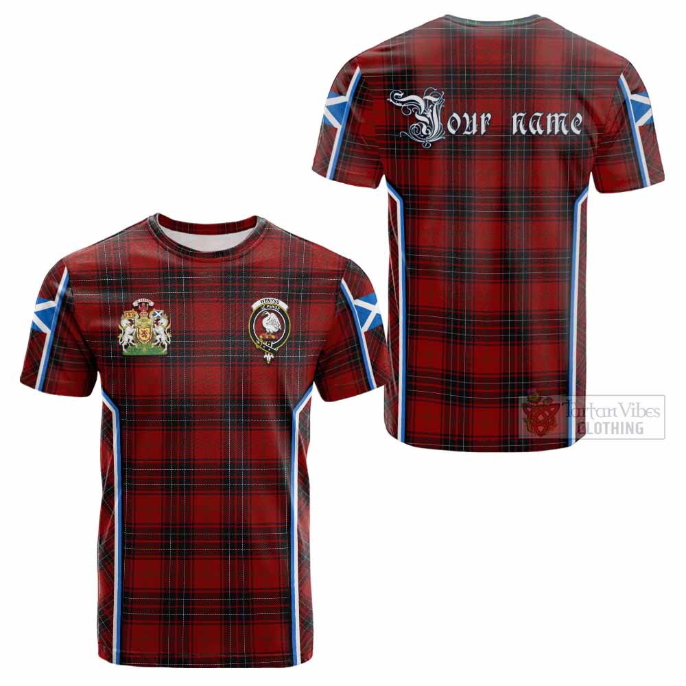 Wemyss Tartan Crest Cotton T-shirt Scotland Coat of Arm Flag Style - Tartan Vibes Clothing