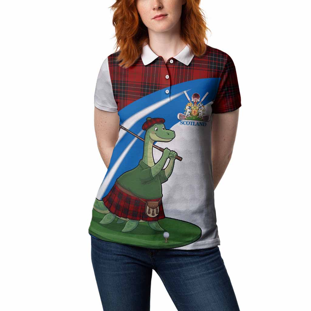Wemyss Tartan Crest Golf Nessie Women Polo Shirt Loch Ness Monster Sporty Style