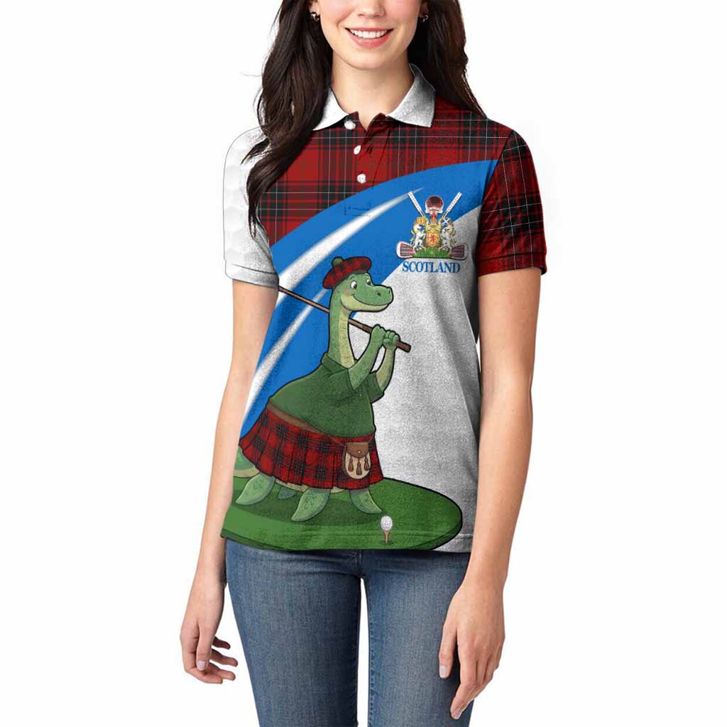 Wemyss Tartan Crest Golf Nessie Women Polo Shirt Loch Ness Monster Sporty Style