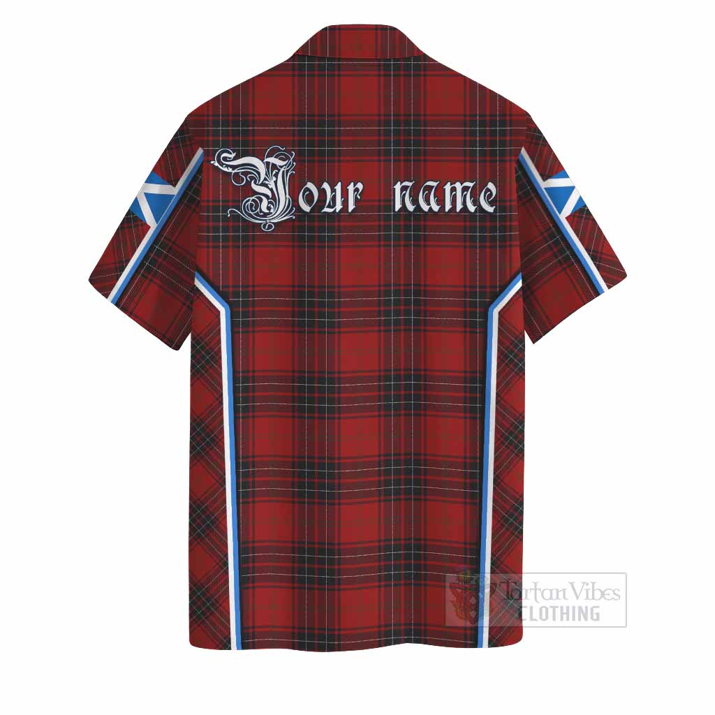 Wemyss Tartan Crest Hawaiian Shirt Scotland Coat of Arm Flag Style - Tartan Vibes Clothing