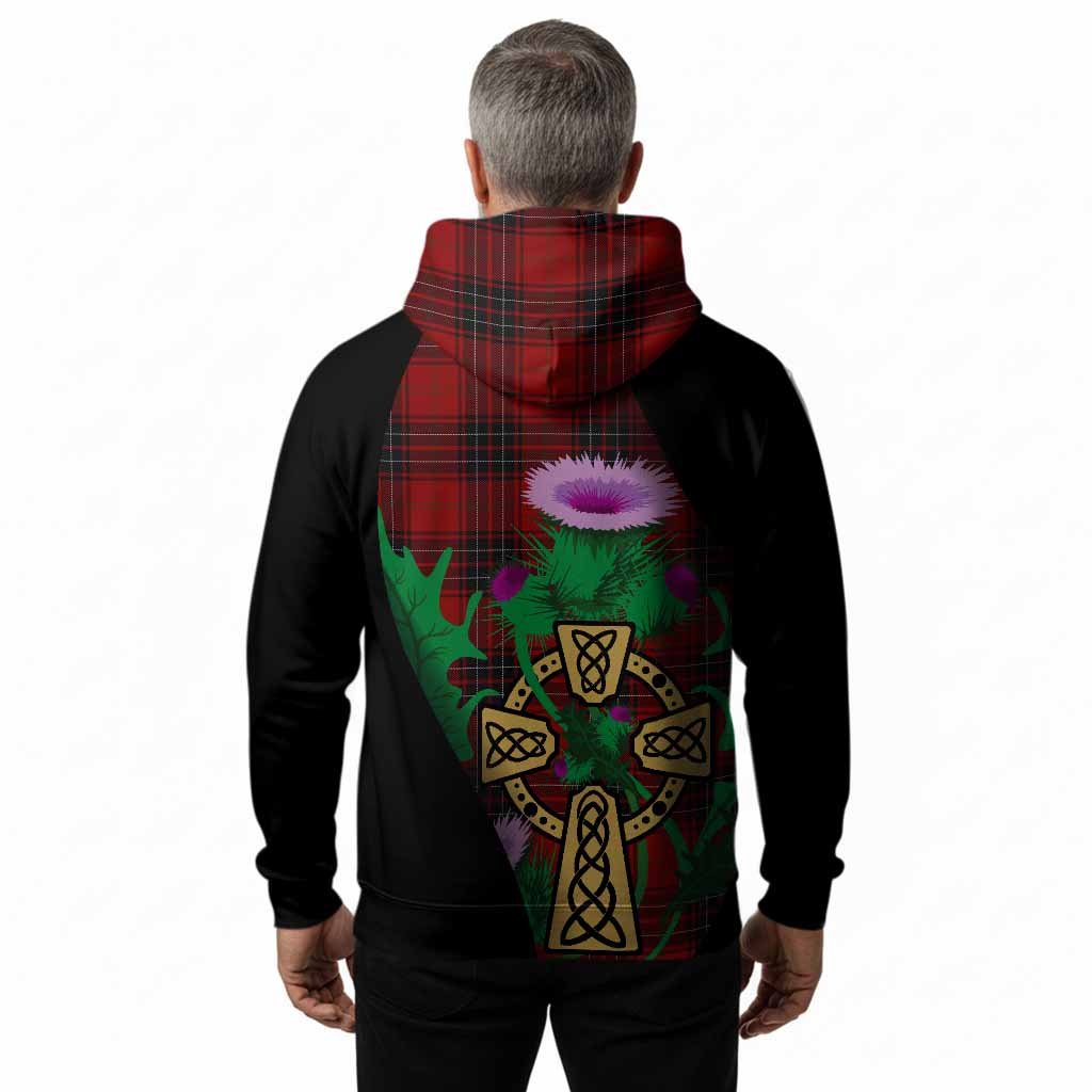 Wemyss Tartan Crest Hoodie Celtic Cross Thistle Flowers