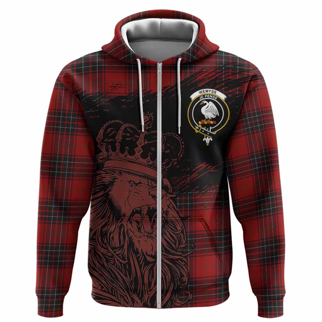 Wemyss Tartan Crest Hoodie Crowned Lion Heritage Style
