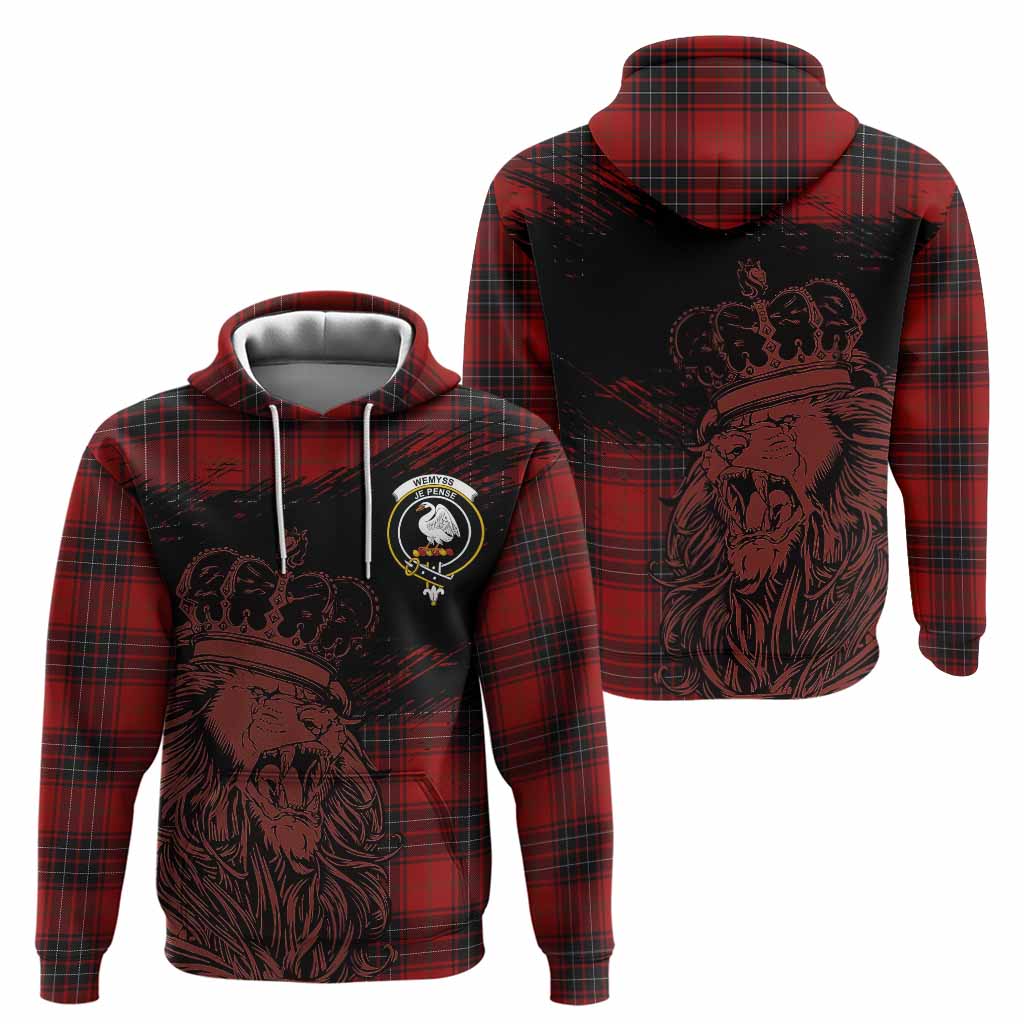 Wemyss Tartan Crest Hoodie Crowned Lion Heritage Style