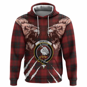 Wemyss Tartan Crest Hoodie Ferocious Lion Style