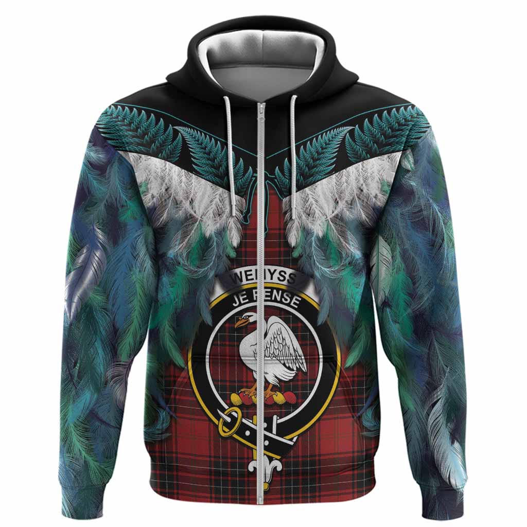 Wemyss Tartan Crest Hoodie New Zealand Maori Korowai Cloak