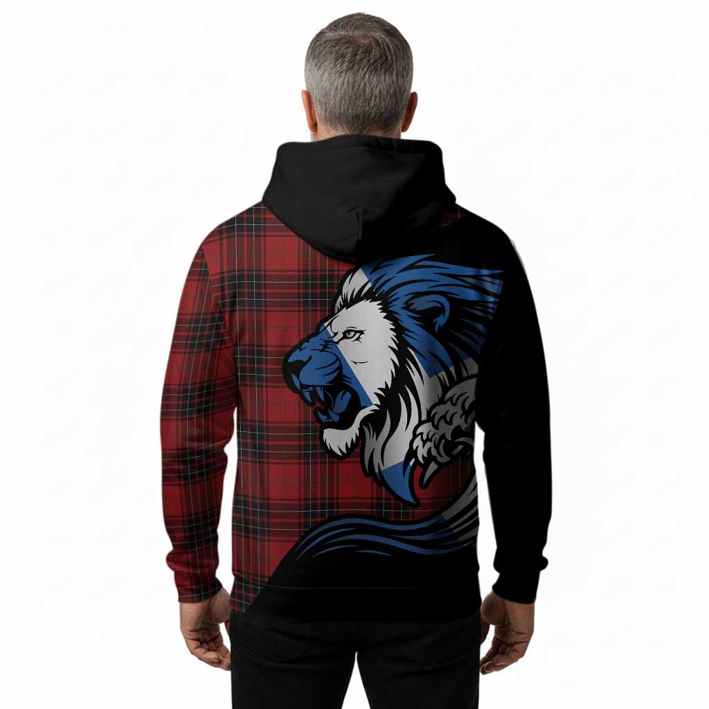 Wemyss Tartan Crest Hoodie Scottish Golden Lions Wave Flow