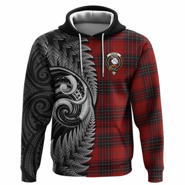 Wemyss Tartan Crest Hoodie With New Zealand Silver Fern Maori Koru