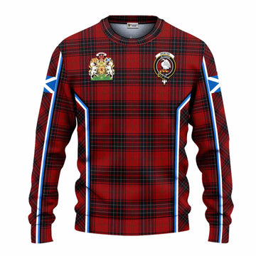 Wemyss Tartan Crest Knitted Sweater Scotland Coat of Arm Flag Style