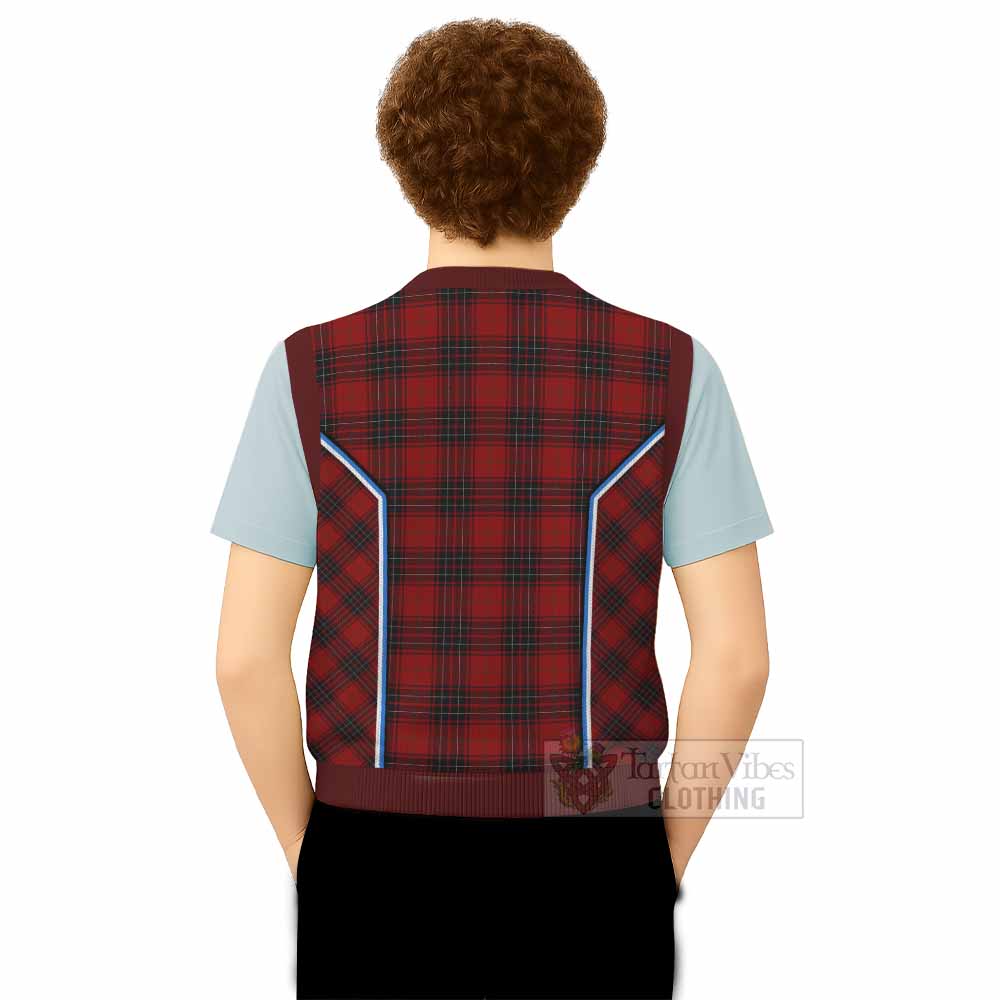 Wemyss Tartan Crest Knitted V-Neck Vest Scotland Coat of Arm Flag Style - Tartan Vibes Clothing