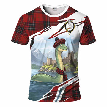 Wemyss Tartan Crest Loch Ness Monster Scottish Heritage Art T-Shirt