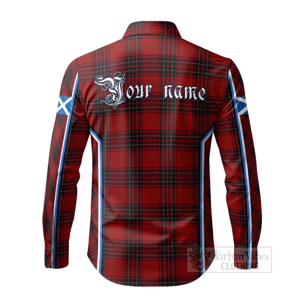 Wemyss Tartan Crest Long Sleeve Button Shirts Scotland Coat of Arm Flag Style - Tartan Vibes Clothing